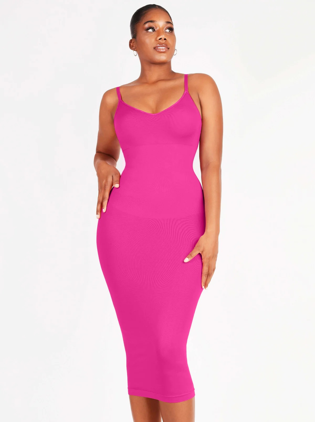 Robe Longue Gainante Pour Femme - Sans Bretelles Avec Fente - Tissu Stretch Nylon/Élasthanne - Pour Une Silhouette Mise En Valeur